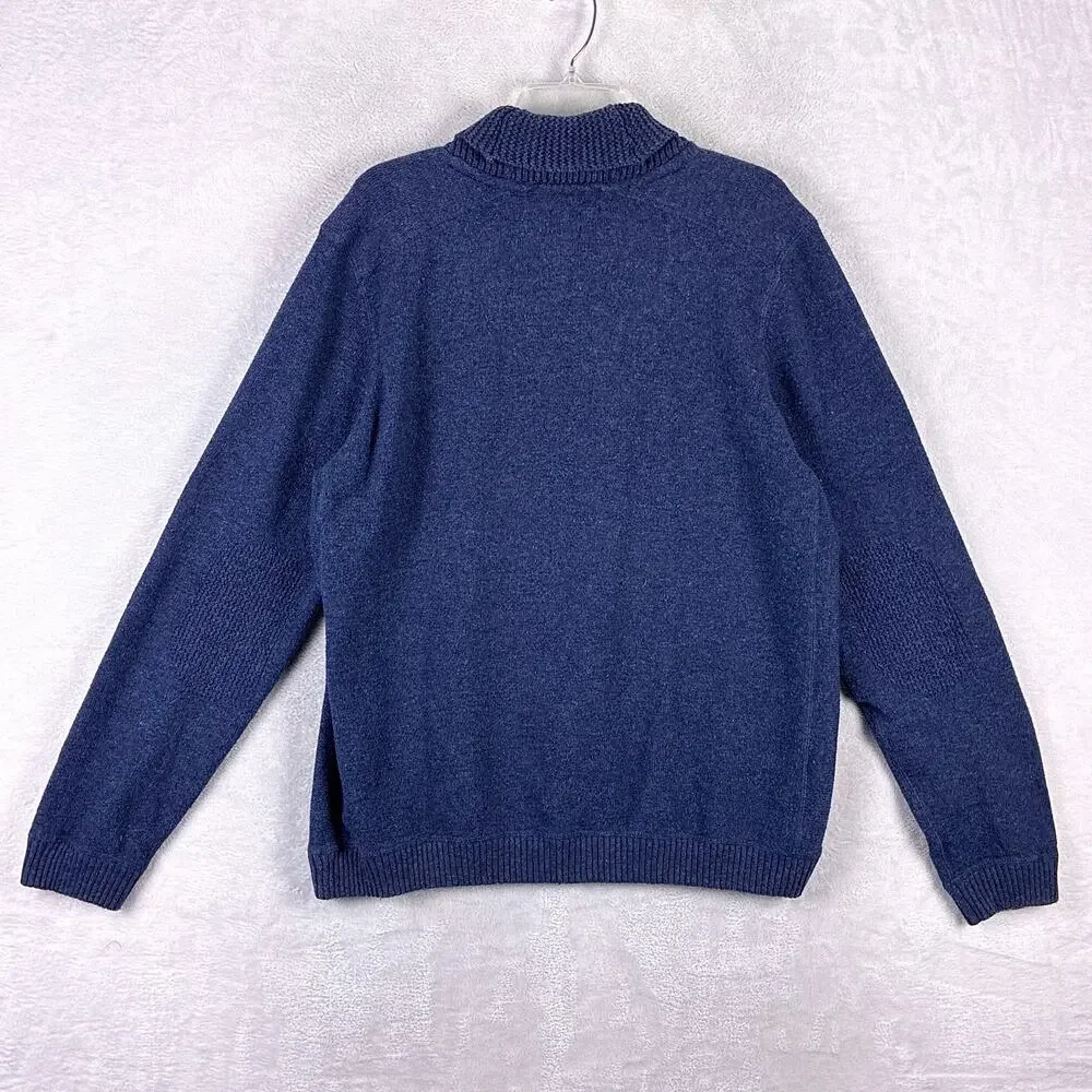Ted Baker Sweater Mens 7 (3XL) Blue Technicolour Yarns Wool Shawl Collar Luxury - Picture 5 of 10